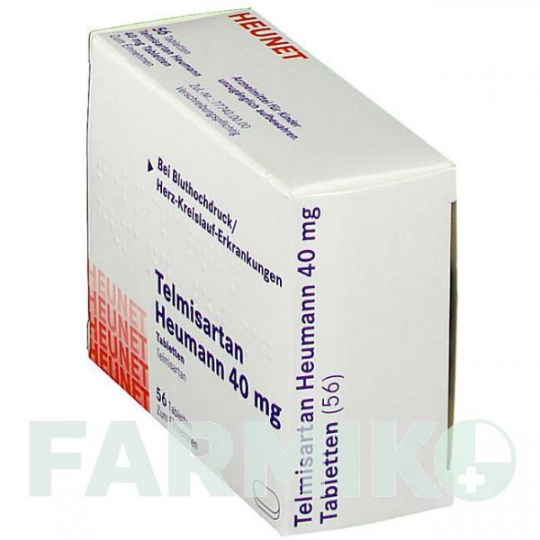 ТЕЛМИСАРТАН (TELMISARTAN) 40 мг таблетки 56 шт - Телмисартан HEUNET PHARMA