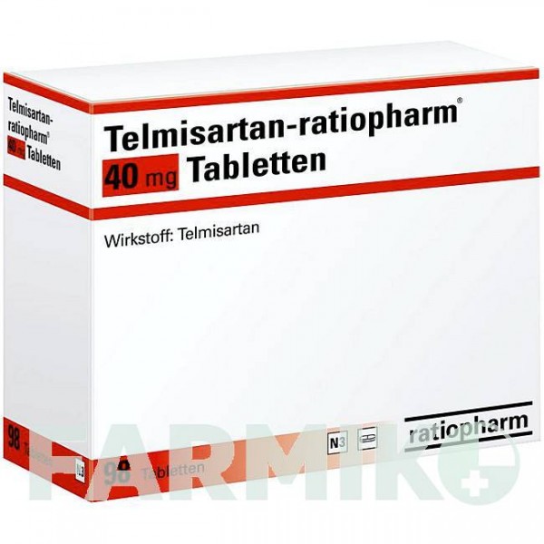 ТЕЛМІСАРТАН (TELMISARTAN) 40 мг таблетки 98 шт - Телмісартан RATIOPHARM