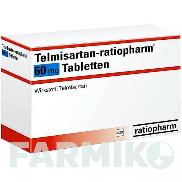 ТЕЛМІСАРТАН (TELMISARTAN) 60 мг таблетки 28 шт - Телмісартан RATIOPHARM