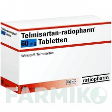 ТЕЛМІСАРТАН (TELMISARTAN) 60 мг таблетки 98 шт - Телмісартан RATIOPHARM