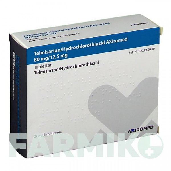 ТЕЛМИСАРТАН (TELMISARTAN) 80/12,5 мг таблетки 28 шт - Телмисартан, Гидрохлоротиазид MEDICAL VALLEY INVEST