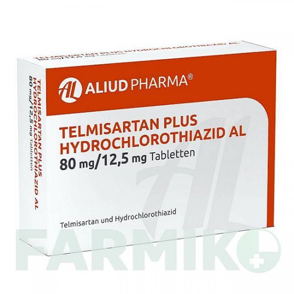 ТЕЛМИСАРТАН (TELMISARTAN) 80 мг/12,5 мг таблетки 98 шт - Телмисартан, Гидрохлоротиазид ALIUD PHARMA
