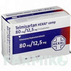 ТЕЛМІСАРТАН (TELMISARTAN) 80 мг/12,5 мг таблетки 28 шт - Телмісартан, Гідрохлоротіазид HEXAL