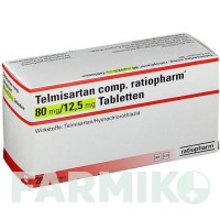 ТЕЛМИСАРТАН (TELMISARTAN) 80 мг/12,5 мг таблетки 28 шт - Телмисартан, Гидрохлоротиазид RATIOPHARM