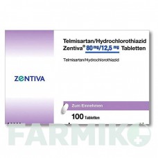 ТЕЛМІСАРТАН (TELMISARTAN) 80 мг/12,5 мг таблетки 100 шт - Телмісартан, Гідрохлоротіазид ZENTIVA