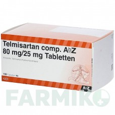 ТЕЛМІСАРТАН (TELMISARTAN) 80 мг/25 мг таблетки 100 шт - Телмісартан, Гідрохлоротіазид ABZ PHARMA