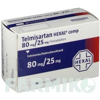 ТЕЛМІСАРТАН (TELMISARTAN) 80 мг/25 мг таблетки 98 шт - Телмісартан, Гідрохлоротіазид HEXAL
