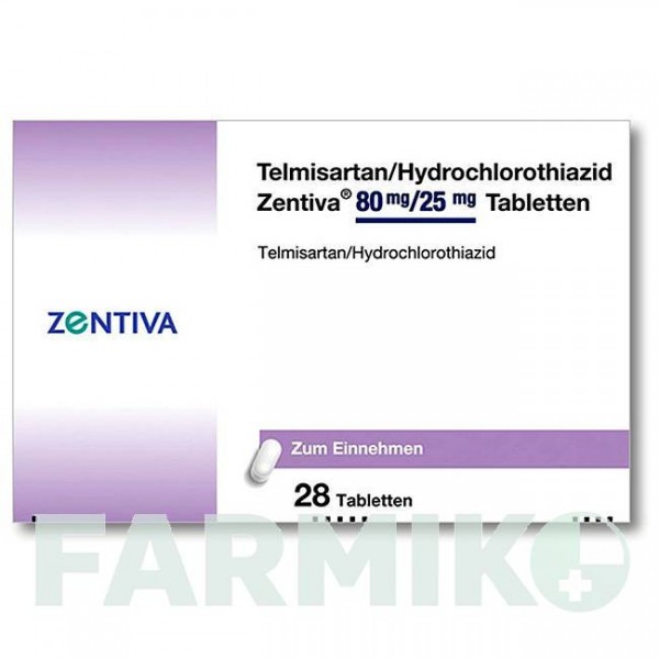 ТЕЛМИСАРТАН (TELMISARTAN) 80 мг/25 мг таблетки 28 шт - Телмисартан, Гидрохлоротиазид ZENTIVA