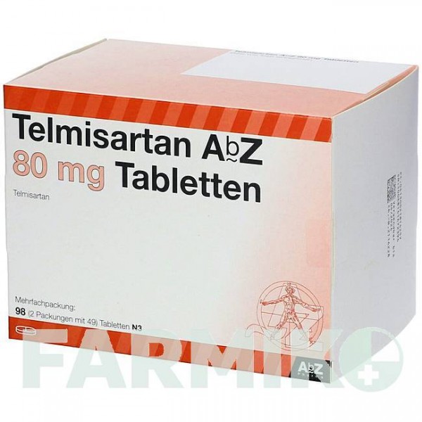 ТЕЛМИСАРТАН (TELMISARTAN) 80 мг таблетки 98 шт - Телмисартан ABZ PHARMA