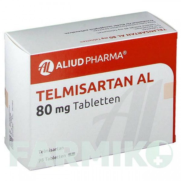 ТЕЛМИСАРТАН (TELMISARTAN) 80 мг таблетки 98 шт - Телмисартан ALIUD PHARMA