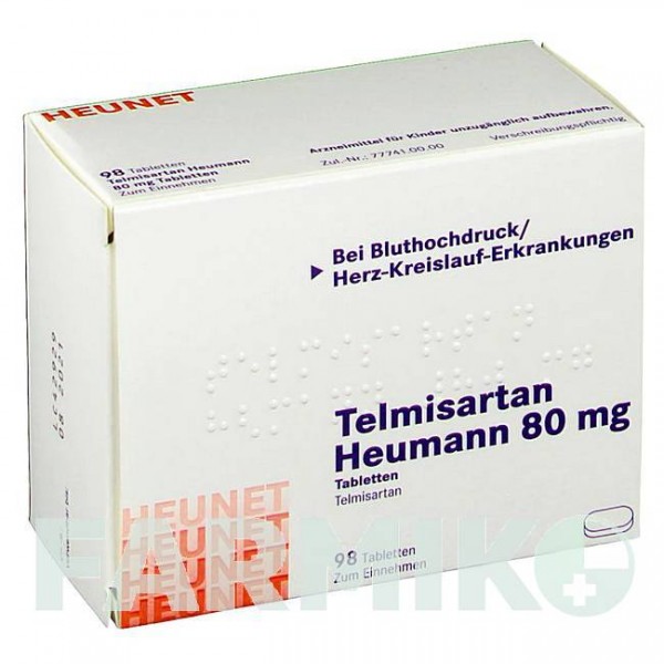 ТЕЛМІСАРТАН (TELMISARTAN) 80 мг таблетки 98 шт - Телмісартан HEUNET PHARMA