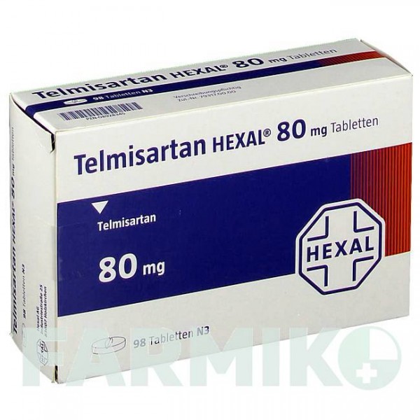 ТЕЛМИСАРТАН (TELMISARTAN) 80 мг таблетки 98 шт - Телмисартан HEXAL