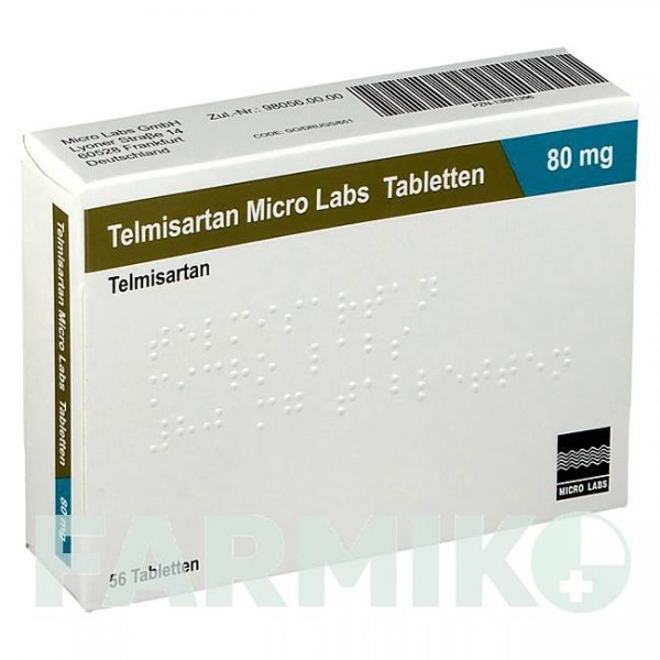 ТЕЛМИСАРТАН (TELMISARTAN) 80 мг таблетки 56 шт - Телмисартан MICRO LABS