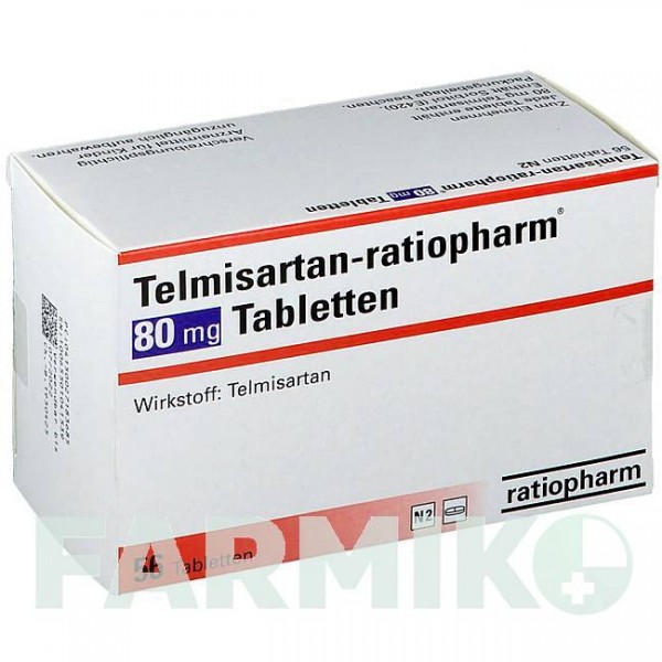 ТЕЛМІСАРТАН (TELMISARTAN) 80 мг таблетки 56 шт - Телмісартан RATIOPHARM