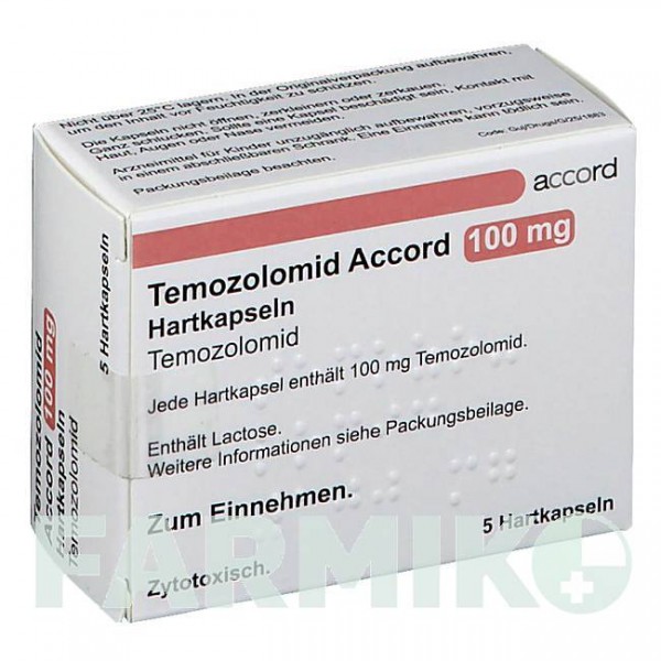 ТЕМОЗОЛОМІД (TEMOZOLOMID) 100 мг капсули 5 шт - Темозоломід ACCORD HEALTHCARE