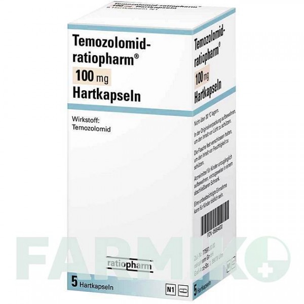 ТЕМОЗОЛОМІД (TEMOZOLOMID) 100 мг капсули 5 шт - Темозоломід RATIOPHARM