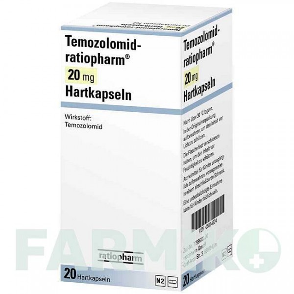 ТЕМОЗОЛОМІД (TEMOZOLOMID) 20 мг капсули 20 шт - Темозоломід RATIOPHARM