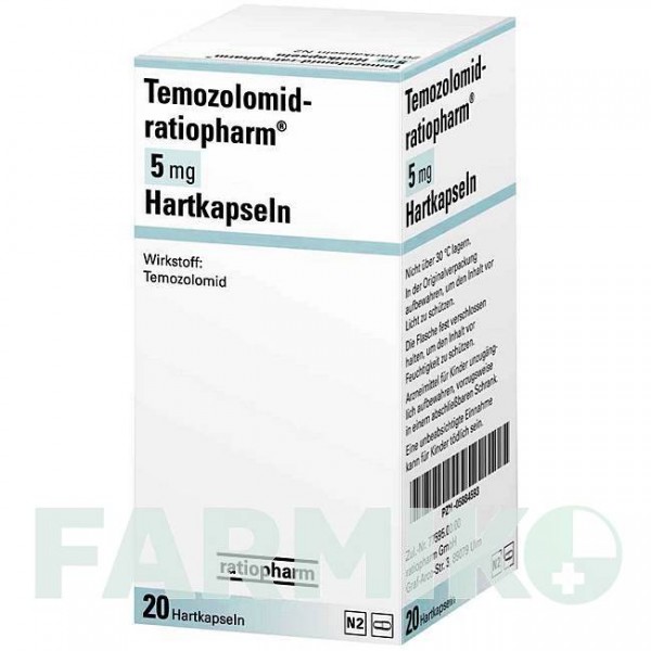 ТЕМОЗОЛОМІД (TEMOZOLOMID) 5 мг капсули 20 шт - Темозоломід RATIOPHARM
