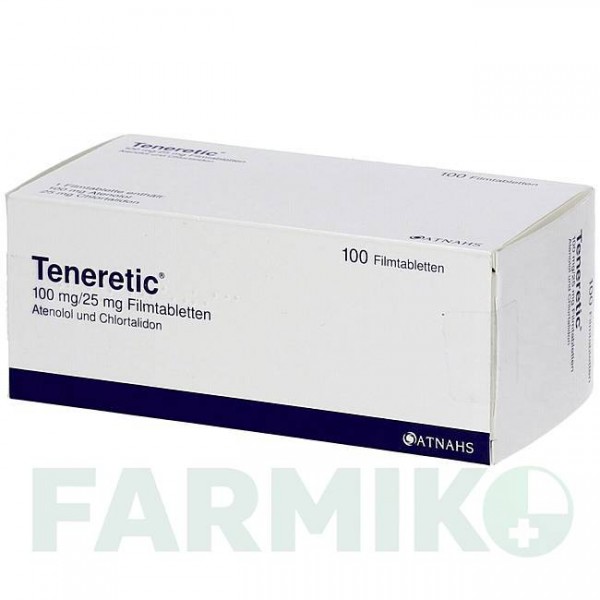 ТЕНЕРЕТИК (TENERETIC) таблетки 100 шт - Атенолол, Хлорталидон ATNAHS PHARMA