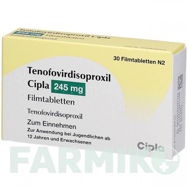 ТЕНОФОВИРДИЗОПРОКСИЛ (TENOFOVIRDISOPROXIL) 245 мг таблетки 30 шт - Тенофовир CIPLA