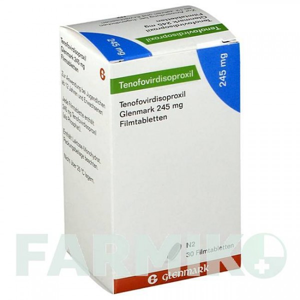 ТЕНОФОВИРДИЗОПРОКСИЛ (TENOFOVIRDISOPROXIL) 245 мг таблетки 30 шт - Тенофовир GLENMARK