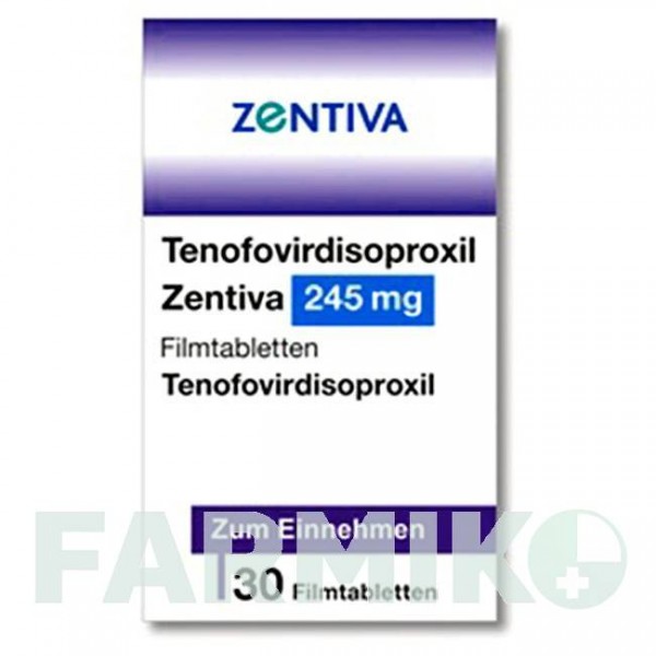 ТЕНОФОВИРДИЗОПРОКСИЛ (TENOFOVIRDISOPROXIL) 245 мг таблетки 30 шт - Тенофовир ZENTIVA