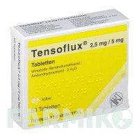 ТЕНСОФЛЮКС (TENSOFLUX) 2,5 мг/5 мг таблетки 50 шт - Бендрофлуметиазид, Амилорид HENNIG