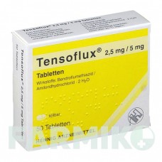 ТЕНСОФЛЮКС (TENSOFLUX) 2,5 мг/5 мг таблетки 50 шт - Бендрофлуметиазид, Амилорид HENNIG