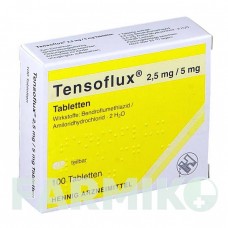 ТЕНСОФЛЮКС (TENSOFLUX) 2,5 мг/5 мг таблетки 100 шт - Бендрофлуметиазид, Амилорид HENNIG