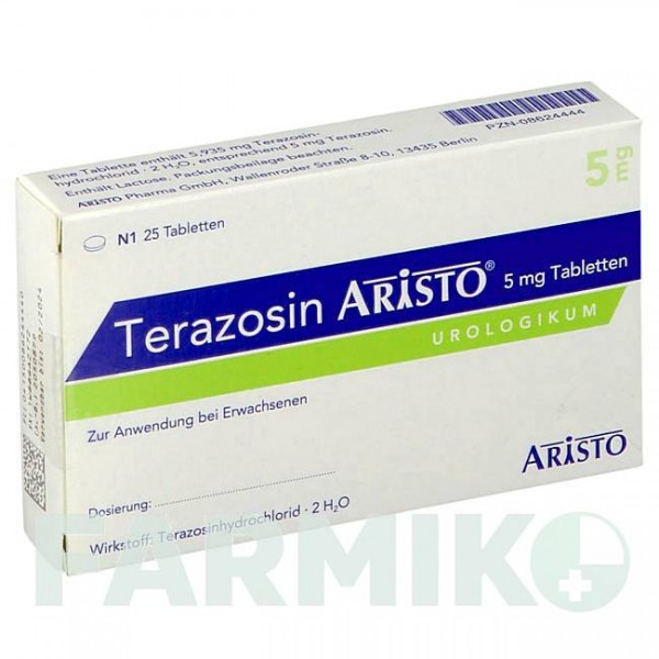 ТЕРАЗОЗИН (TERAZOSIN) 5 мг таблетки 25 шт - Теразозин ARISTO PHARMA