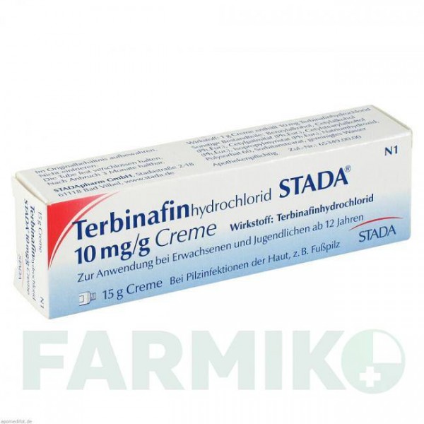 ТЕРБИНАФИНГИДРОХЛОРИД (TERBINAFINHYDROCHLORID) 10 мг/г крем 15 г - Тербинафин STADA