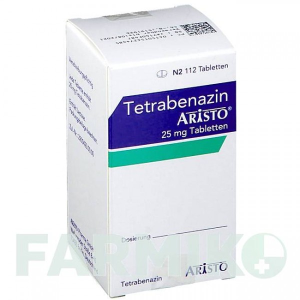 ТЕТРАБЕНАЗИН (TETRABENAZIN) 25 мг таблетки 112 шт - Тетрабеназин ARISTO PHARMA