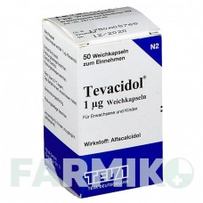 ТЕВАЦИДОЛ (TEVACIDOL) 1 мкг капсули 50 шт - Альфакальцидол THERAMEX