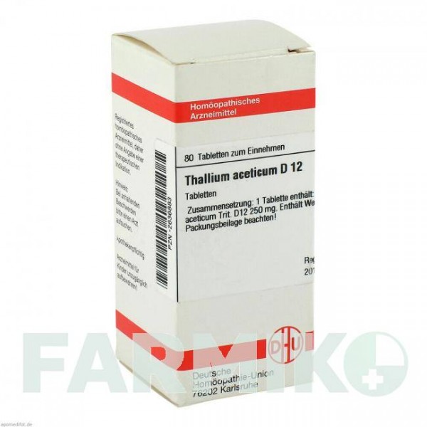 ТАЛЛИУМ АЦЕТИКУМ (THALLIUM ACETICUM) D 12 таблетки 80 шт - Гомеопатия DHU