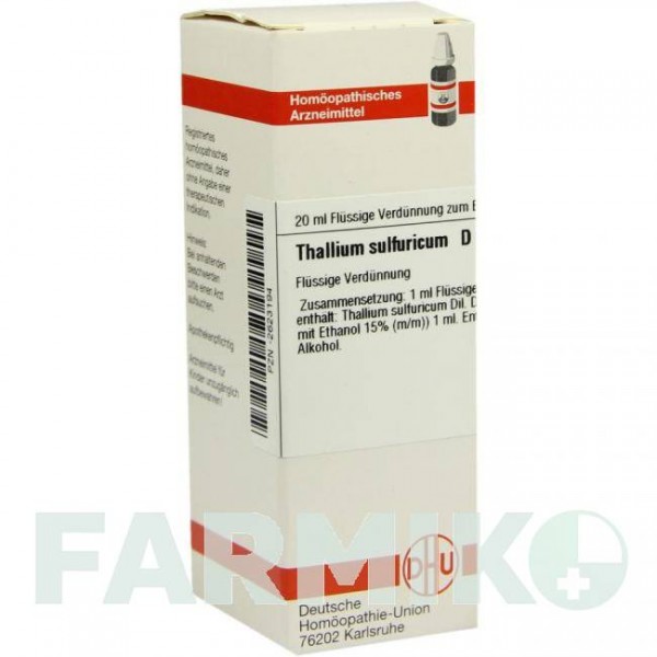 ТАЛЛИУМ СУЛЬФУРИКУМ (THALLIUM SULFURICUM) D 12 раствор 20 мл - Гомеопатия DHU
