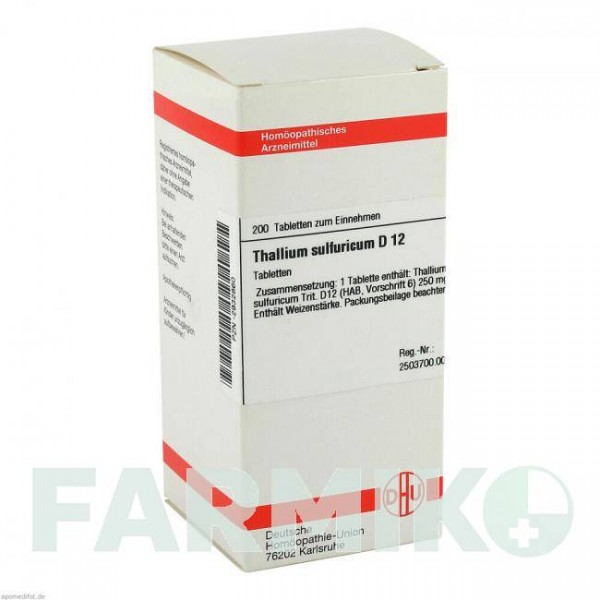 ТАЛЛИУМ СУЛЬФУРИКУМ (THALLIUM SULFURICUM) D 12 таблетки 200 шт - Гомеопатия DHU