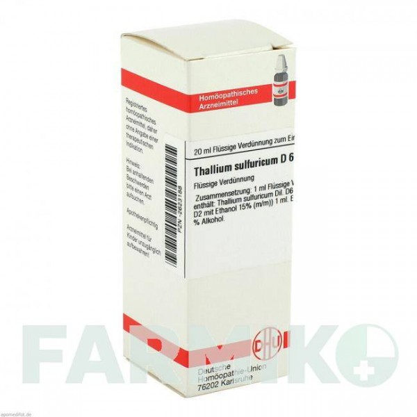 ТАЛЛИУМ СУЛЬФУРИКУМ (THALLIUM SULFURICUM) D 6 раствор 20 мл - Гомеопатия DHU