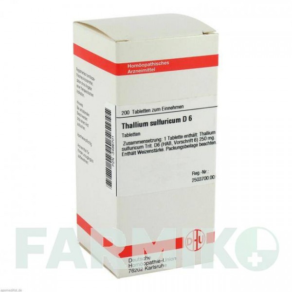 ТАЛЛИУМ СУЛЬФУРИКУМ (THALLIUM SULFURICUM) D 6 таблетки 200 шт - Гомеопатия DHU