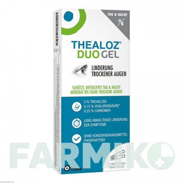 ТЕАЛОЗ (THEALOZ) гель 30x0,4 г - Активні речовини THEA FARMA
