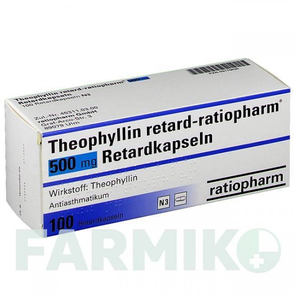 ТЕОФИЛЛИН (THEOPHYLLIN) 500 мг капсулы 100 шт - Теофиллин RATIOPHARM