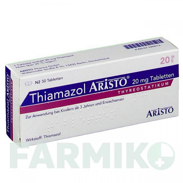 ТИАМАЗОЛ (THIAMAZOL) 20 мг таблетки 50 шт - Тиамазол ARISTO PHARMA