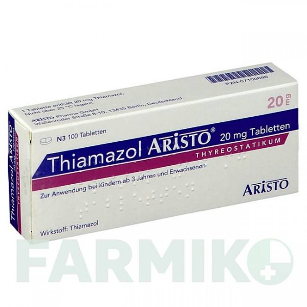 ТИАМАЗОЛ (THIAMAZOL) 20 мг таблетки 100 шт - Тиамазол ARISTO PHARMA