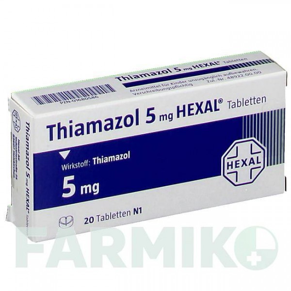 ТИАМАЗОЛ (THIAMAZOL) 5 мг таблетки 20 шт - Тиамазол HEXAL