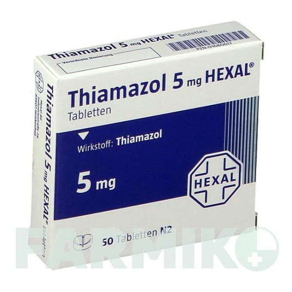 ТІАМАЗОЛ (THIAMAZOL) 5 мг таблетки 50 шт - Тіамазол HEXAL