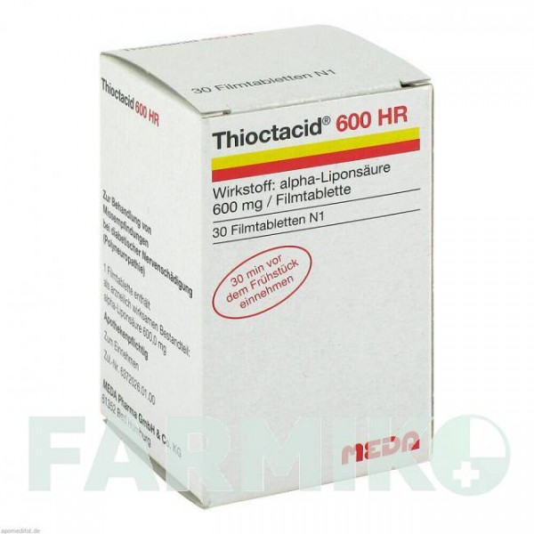 ТІОКТАЦИД (THIOCTACID) 600 таблетки 30 шт - Тіоктова кислота MEDA PHARMA