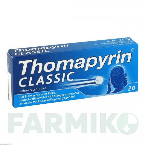 ТОМАПИРИН КЛАССИК (THOMAPYRIN CLASSIC) таблетки 20 шт - Парацетамол, Другое A.NATTERMANN & CIE