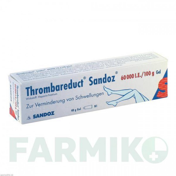 ТРОМБАРЕДУКТ (THROMBAREDUCT) 60000 МЕ гель 40 г - Гепарин HEXAL