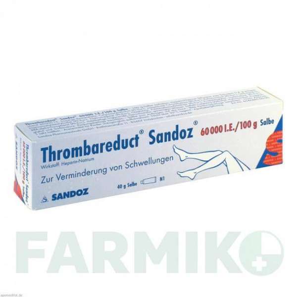 ТРОМБАРЕДУКТ (THROMBAREDUCT) 60000 МЕ мазь 40 г - Гепарин HEXAL