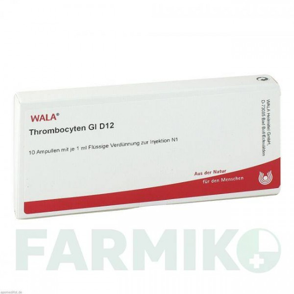 ТРОМБОЦИТЕН (THROMBOCYTEN) D 12 ампули 10x1 мл - Гомеопатія WALA HEILMITTEL