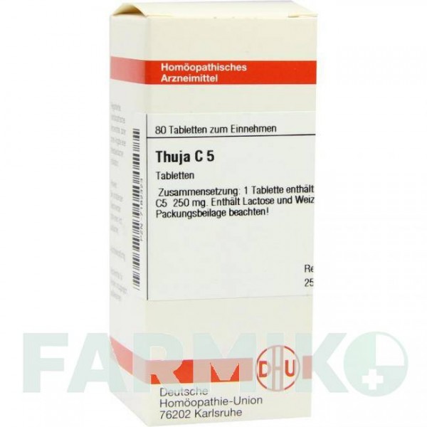 ТУЯ (THUJA) C 5 таблетки 80 шт - Гомеопатия DHU